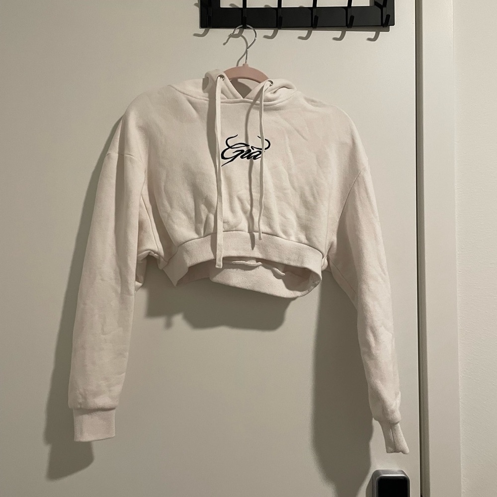 I.AM.GIA White Cropped Hoodie | Size XS